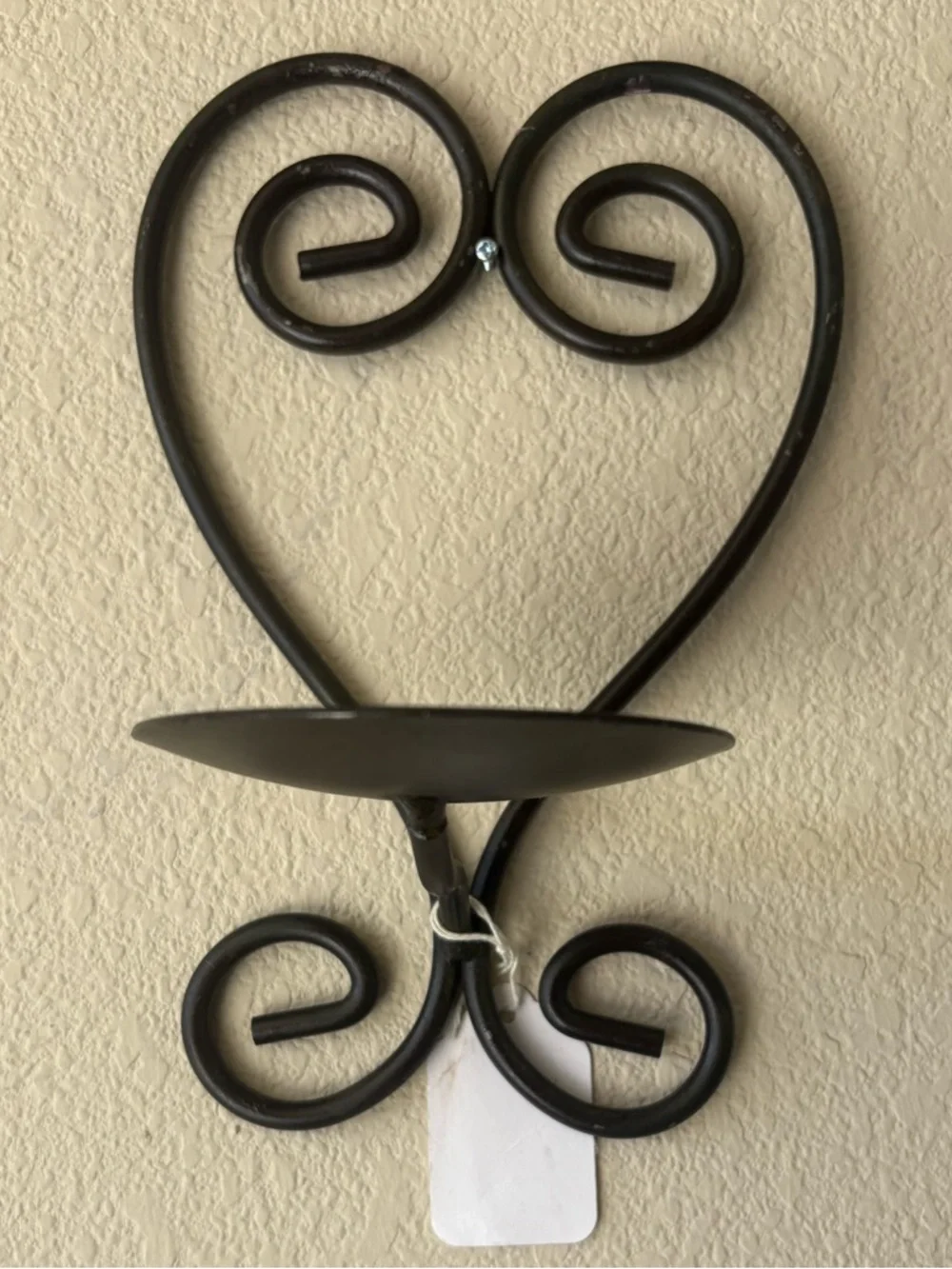 Iron Heart Wall Sconce Candle Holder - Black